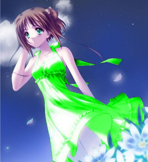 Makoto Misaki green dress Pictures, Images and Photos