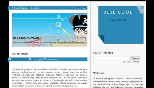Blogger Bleu Sea Bubbles Web2.0 Template