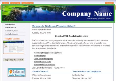 Joomla Lake Blue Business Website Template