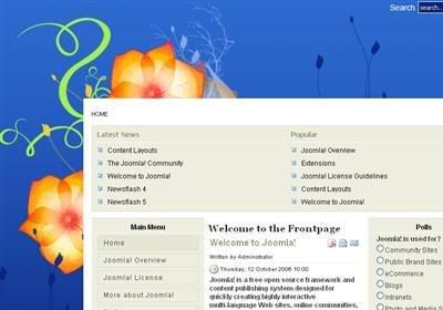 Joomla Arts Flowers Blue Website Template
