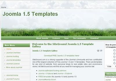 Free Joomla Field Green Grass Web2.0 Theme Template