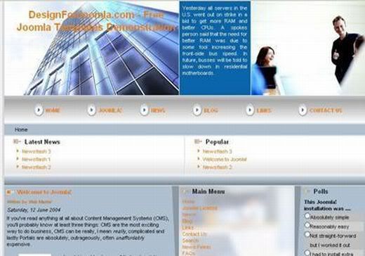 Joomla Business Flash Blue Web2.0 Template