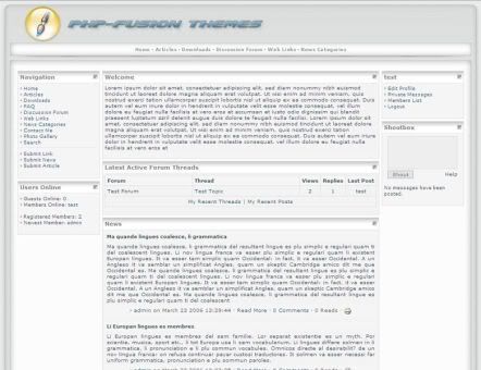 Free  Templates on Free Php Fusion Ajax Bleu Web2 0 Theme Template    Free Website