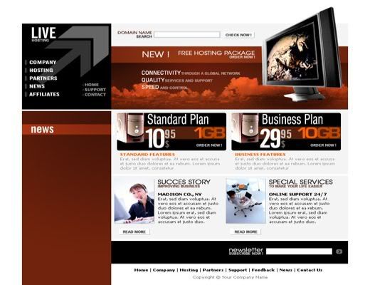 HTML WebHosting Red Maroon Template