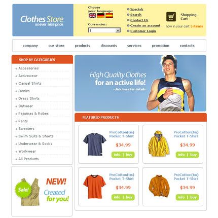 Free Clothes Commerce Store Shop Website Template