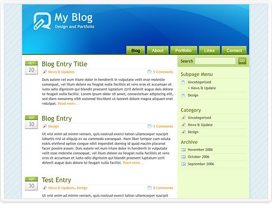 Wordpress Web2.0 Technology Blog Theme Template