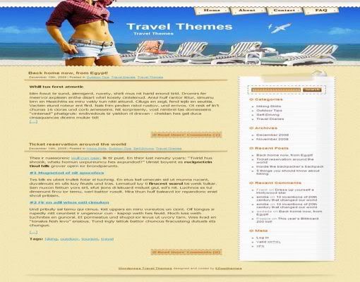 Wordpress Sexy Beach Travel Web2.0 Theme Template