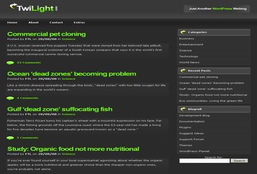 Wordpress Grey Twilight Web2.0 Theme Template