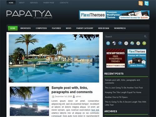 Papatya Black Design Wordpress Theme