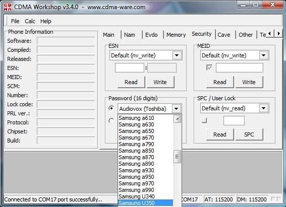 This will give you your spc. then click spc and send then rewrite to 000000.(must be done with cdma workshop 3.4.0 or higher)