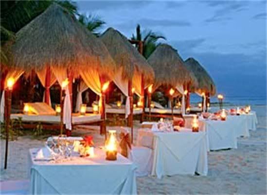 Many beach wedding packages come with a reception of dinner dancing 