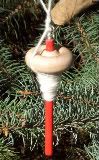 Mini Spindle Ornament - Berry Red Shaft- 1 cent Domestic Shipping
