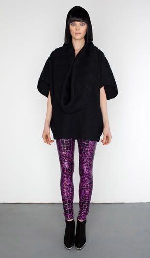 Octopi Fall 2009 Black Sweater and Purple Metallic Leggings @ Dream Sequins