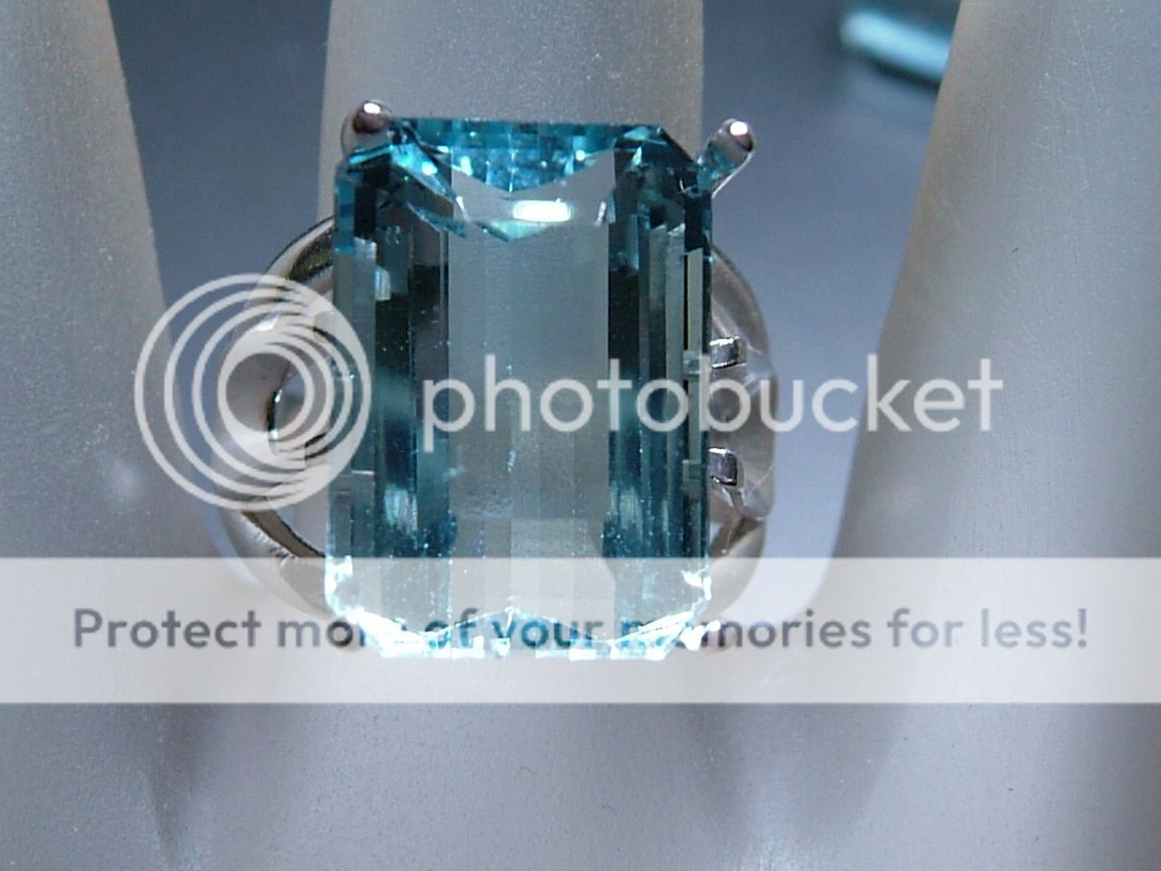 11.70ct Emerald Cut Blue Topaz Solitaire Ring SS 925  