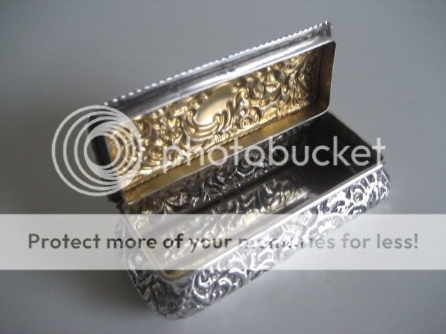 EMBOSSED STERLING SILVER TRINKET BOXBIRMINGHAM 1901(B)  