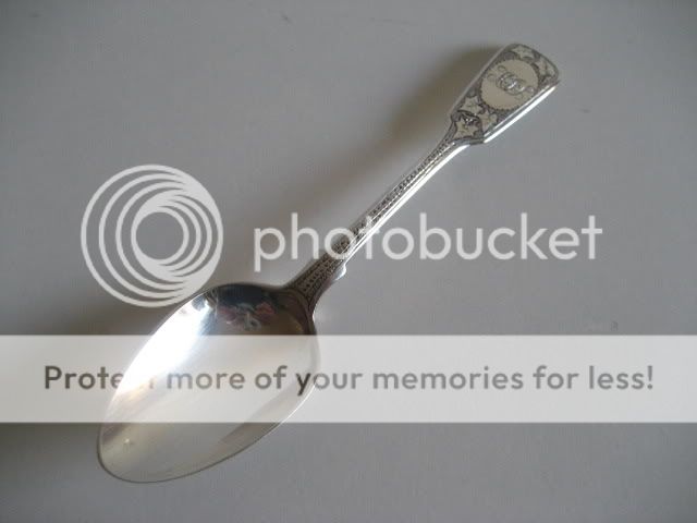 STERLING SILVER FANCY BACK SPOONLONDON 1827  